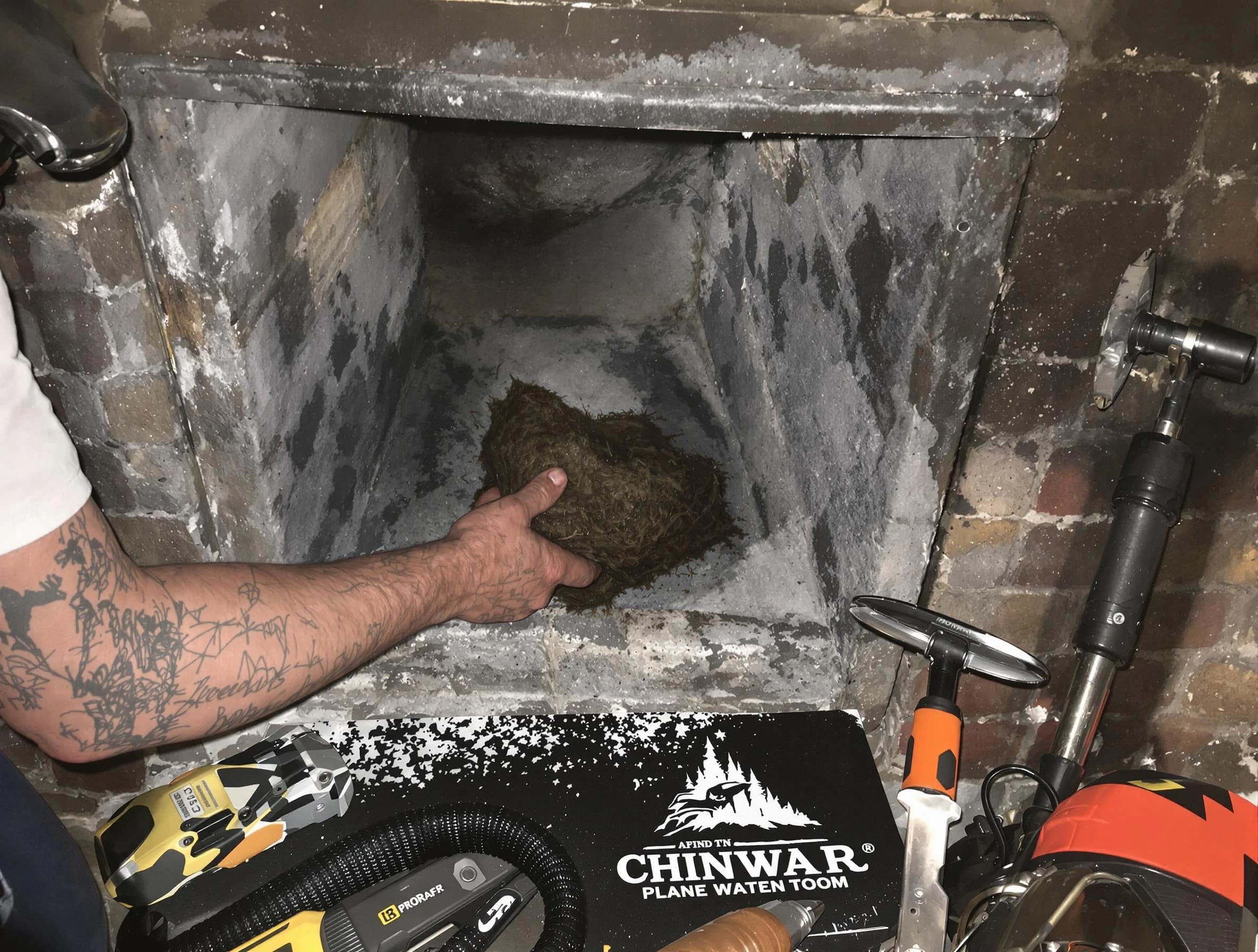 Calera Chimney Sweep safely removing debris and screening chimney in Calera, AL
