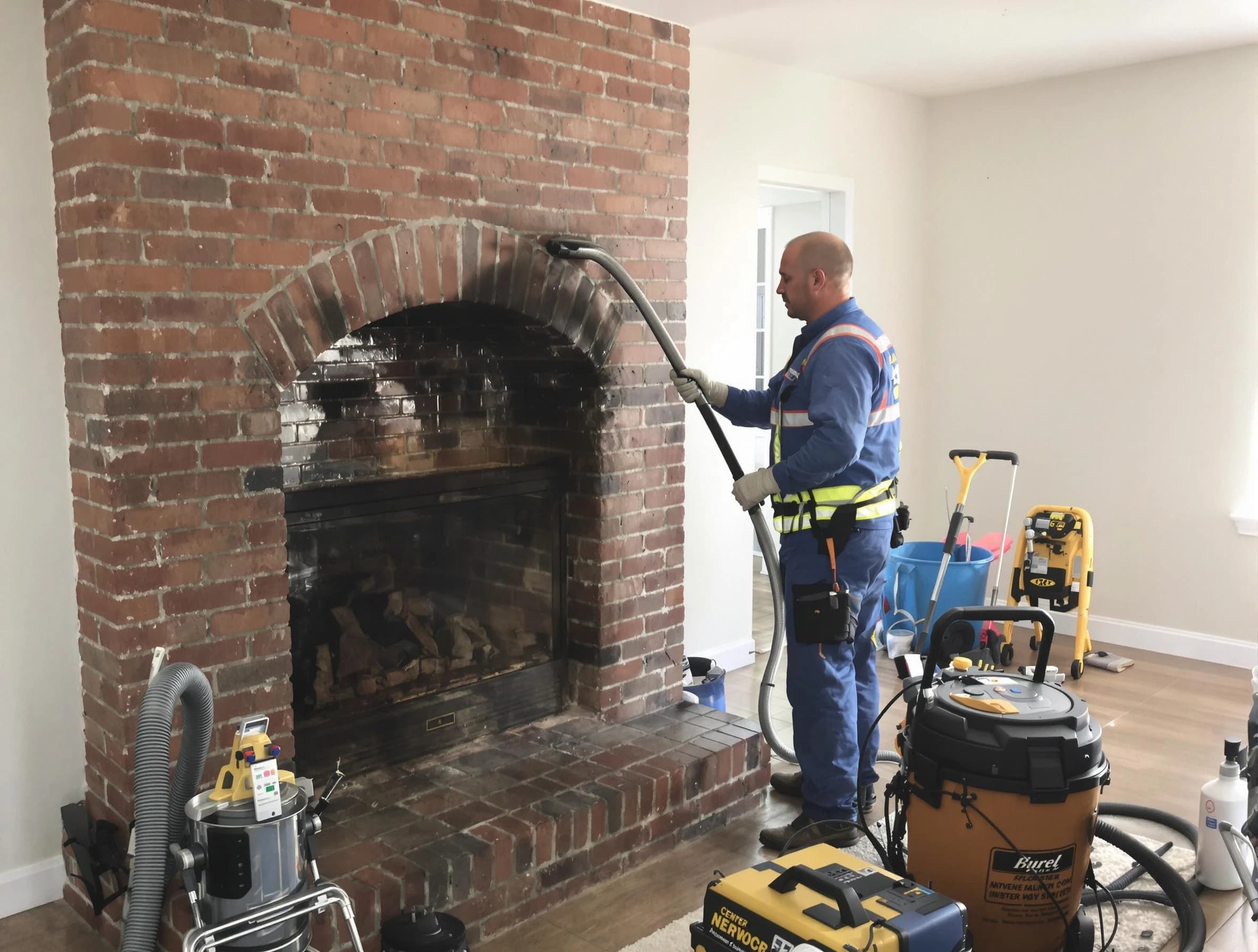 Calera Chimney Sweep expert performing detailed chimney sweep in Calera, AL