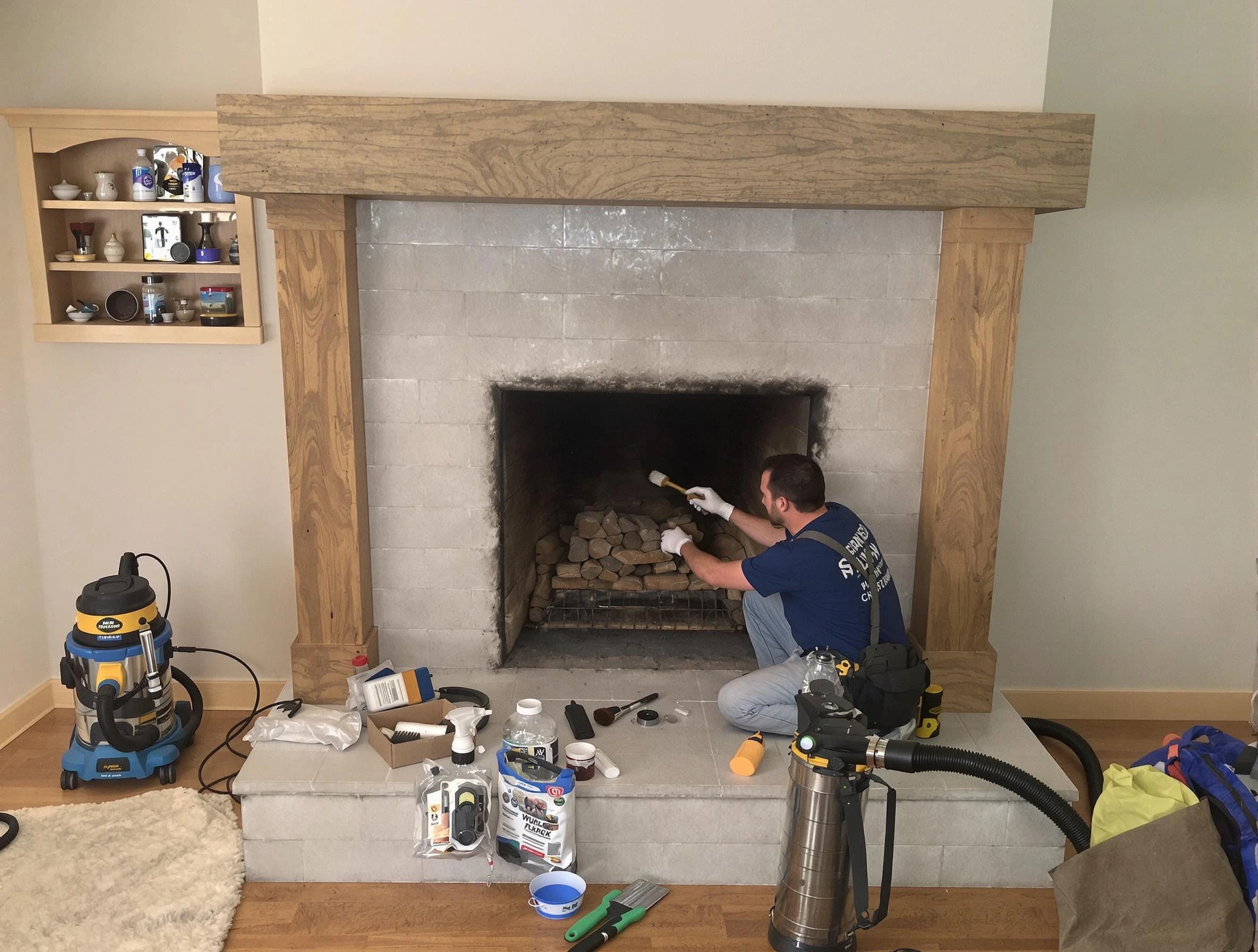 Detailed creosote removal process by Calera Chimney Sweep in Calera, AL