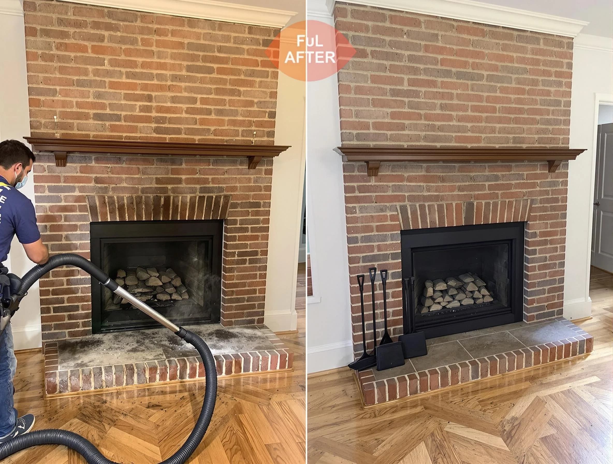 Calera Chimney Sweep carefully sanitizing a fireplace in Calera, AL