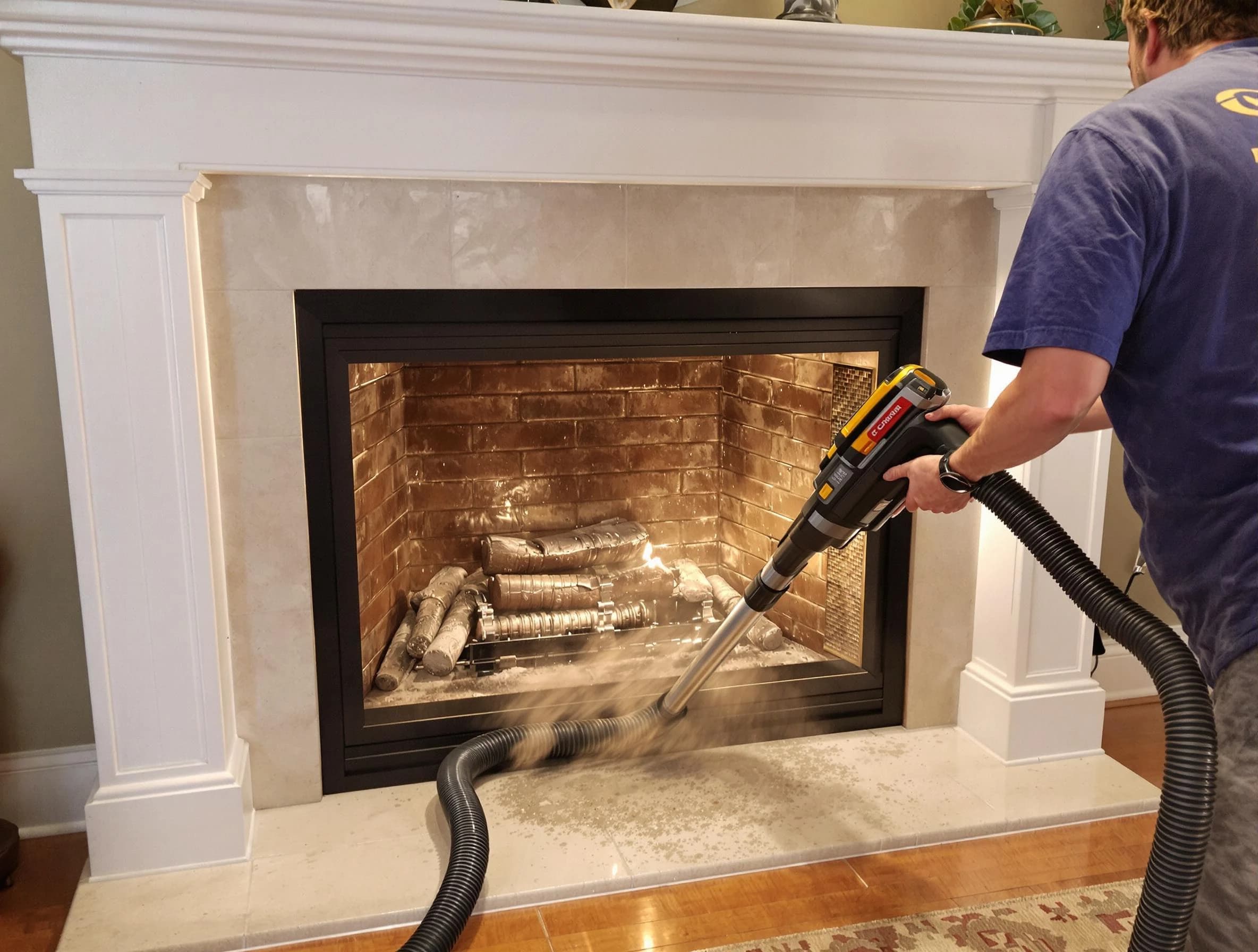 Fireplace cleaning performed by Calera Chimney Sweep in Calera, AL