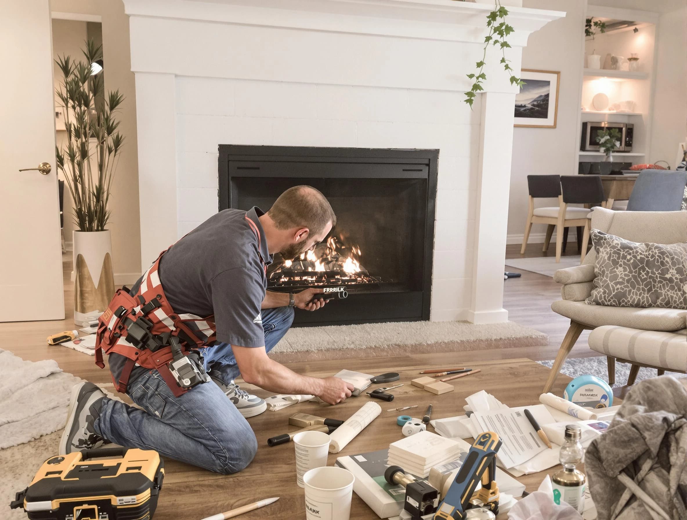 Calera Chimney Sweep performing fireplace repair in Calera, AL