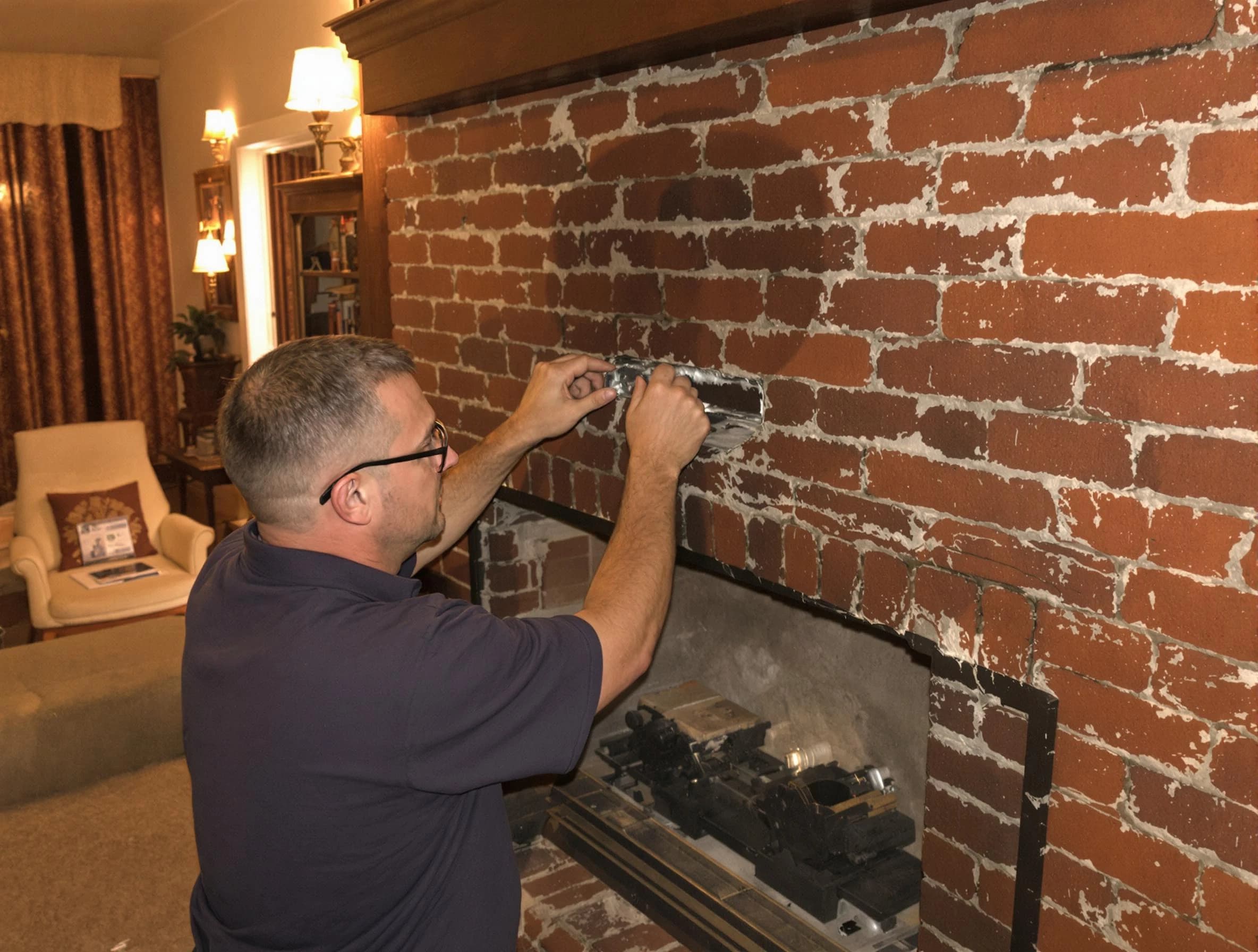 Calera Chimney Sweep expert fixing a fireplace in Calera, AL