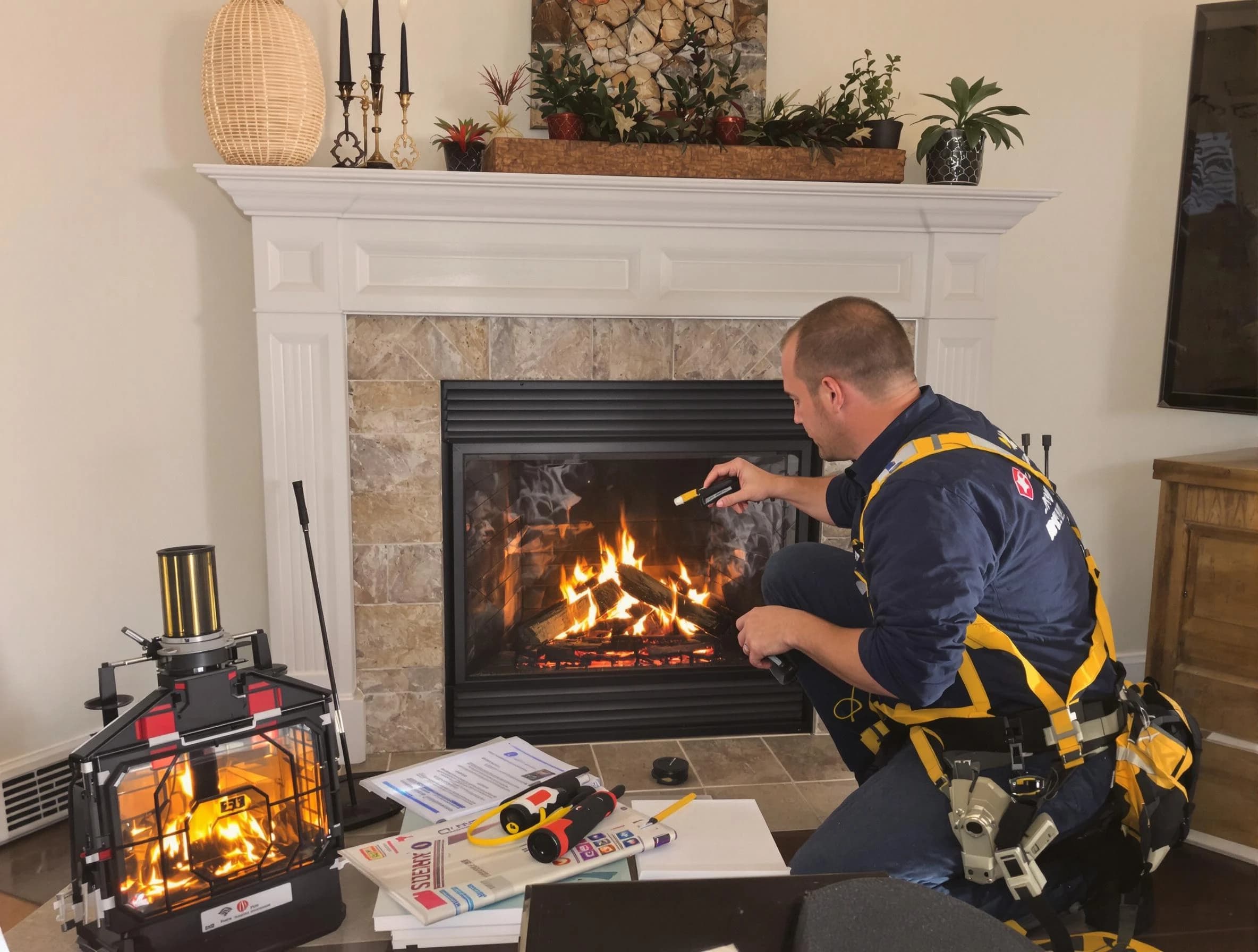 Safety-focused fireplace inspection by Calera Chimney Sweep in Calera, AL