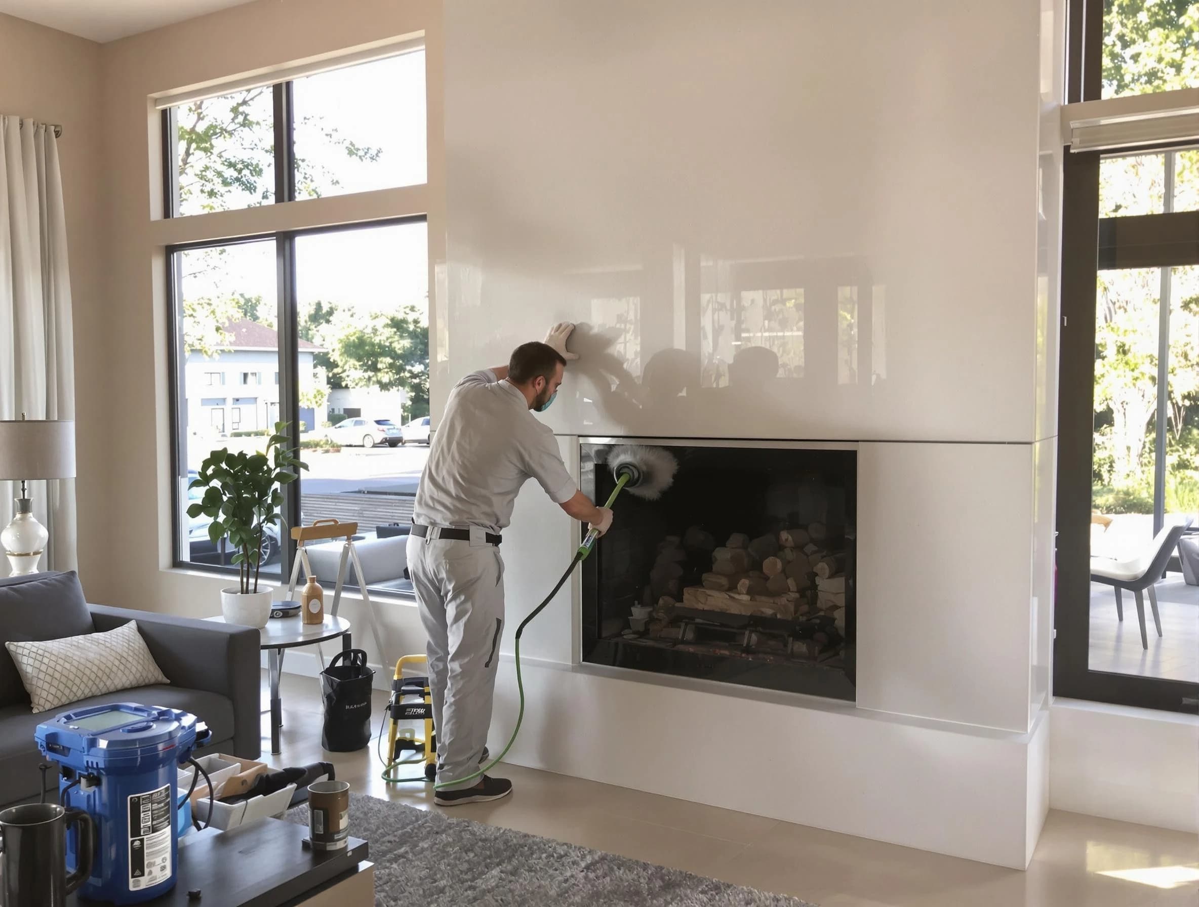 Calera Chimney Sweep performing thorough soot removal in Calera, AL