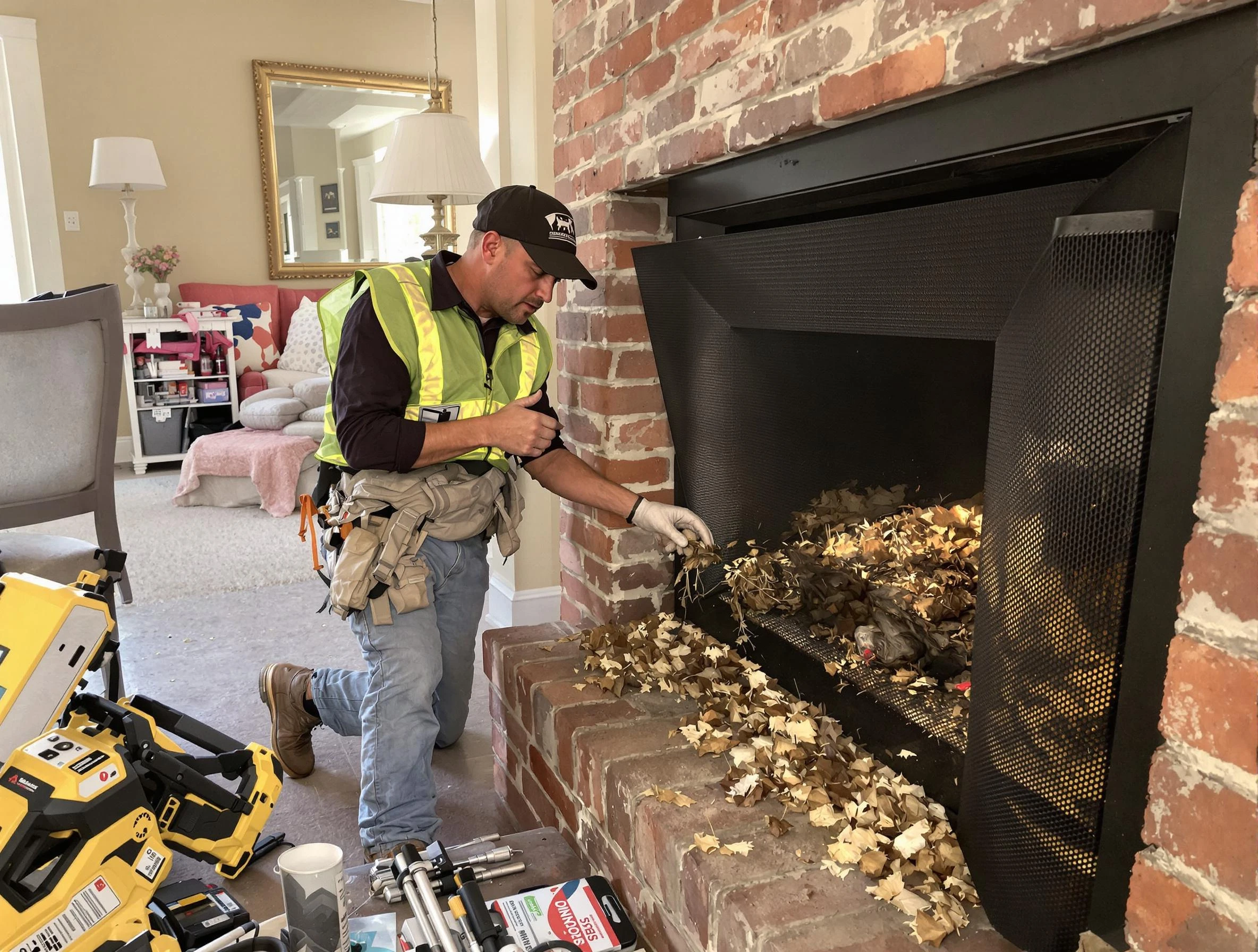 Safe screening installation by Calera Chimney Sweep in Calera, AL