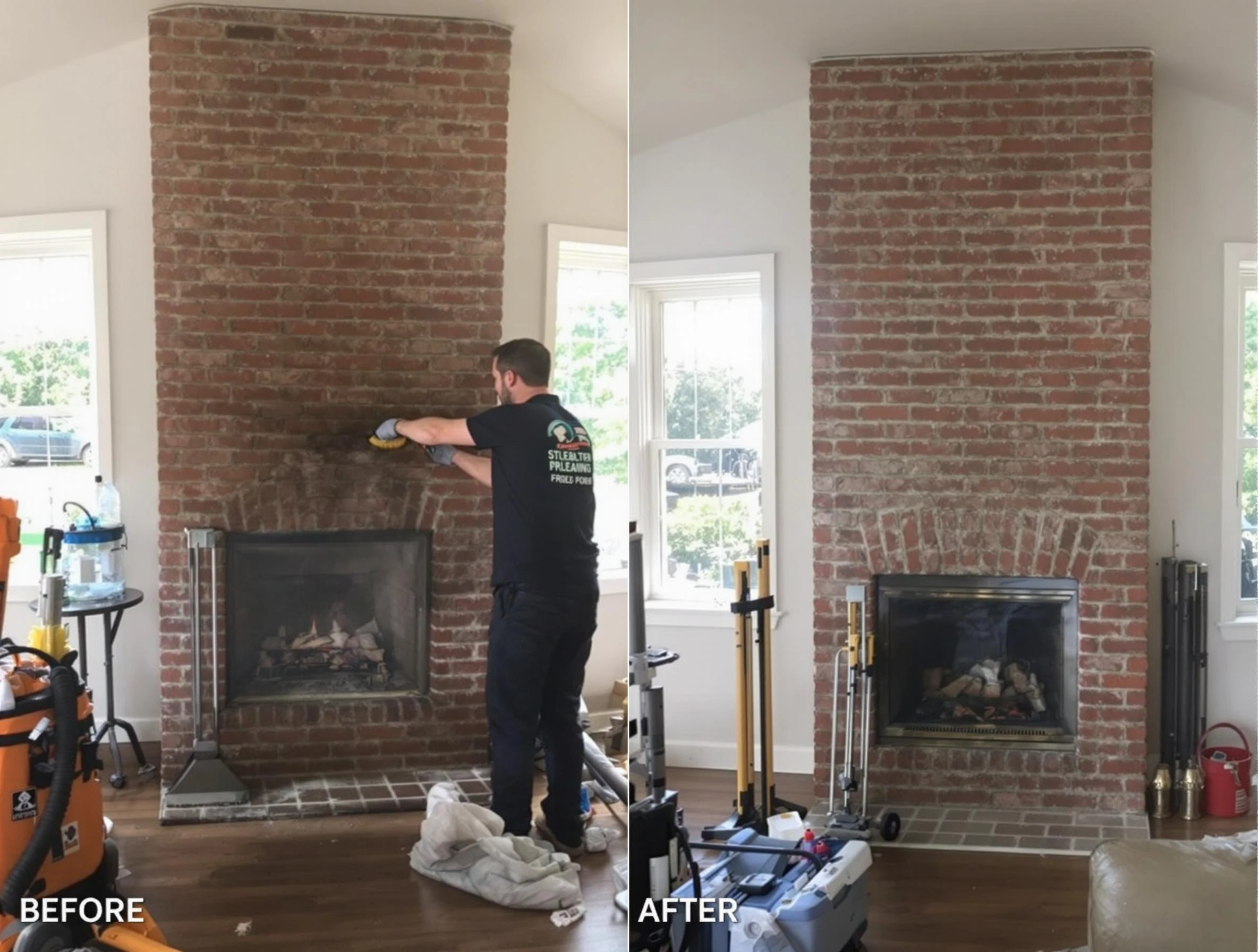 Finished chimney sweeping service by Calera Chimney Sweep in Calera, AL