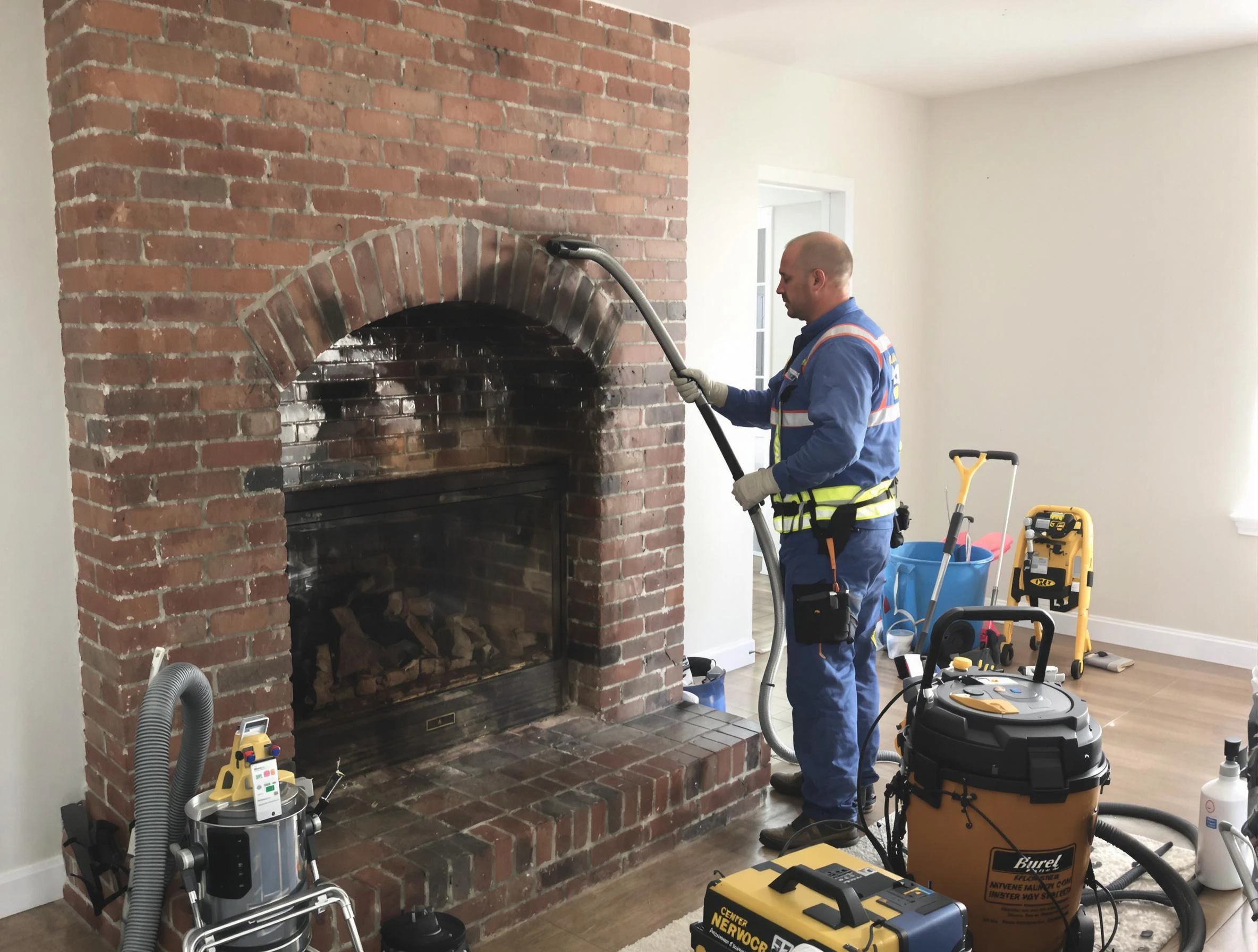 Calera Chimney Sweep expert performing detailed chimney sweep in Calera, AL