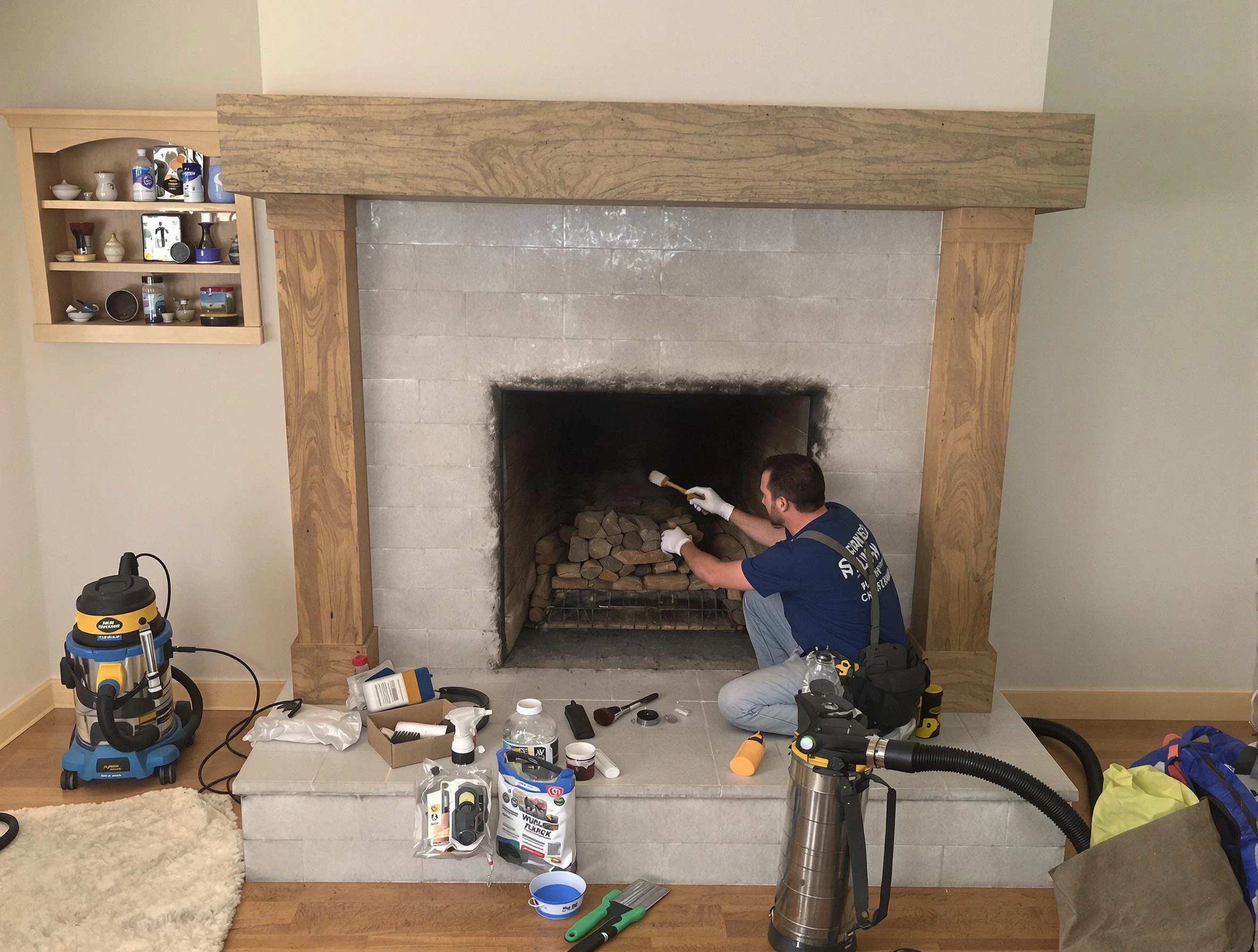 Detailed creosote removal process by Calera Chimney Sweep in Calera, AL